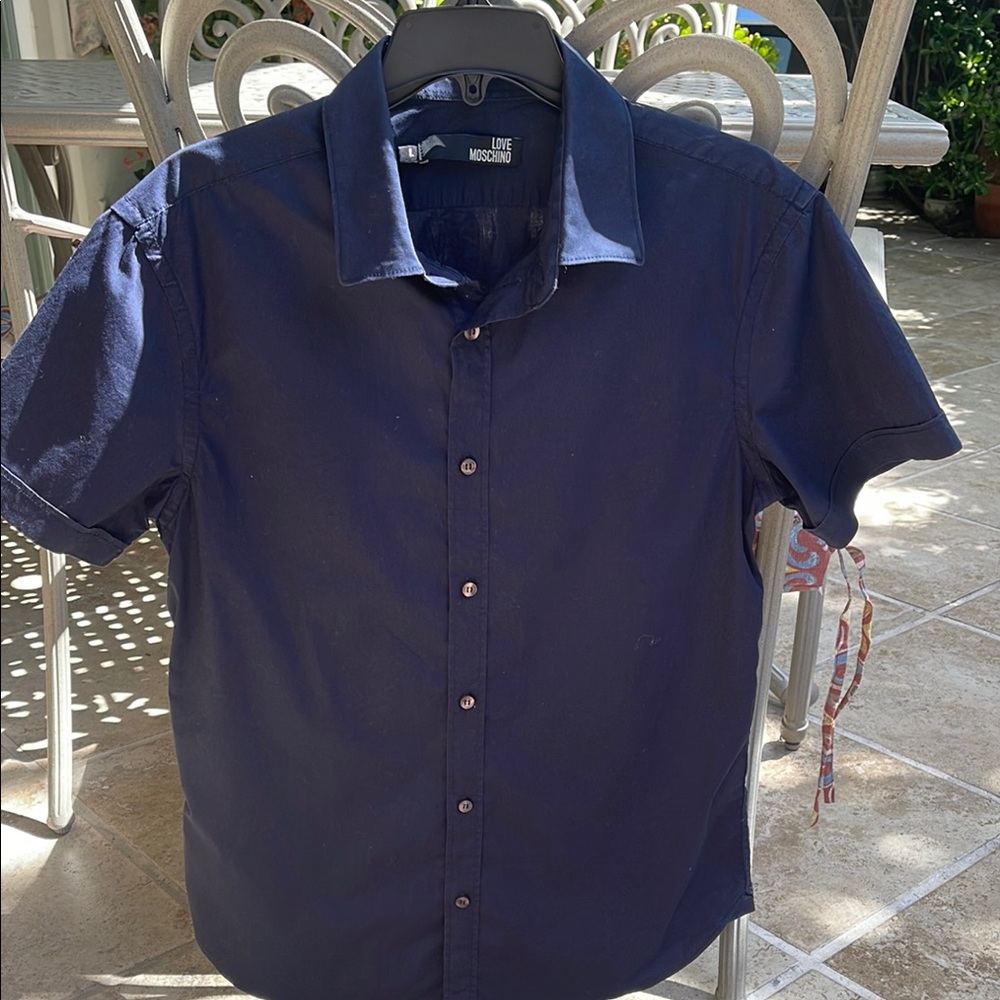Love Moschino Blue Casual Button Down Shirt